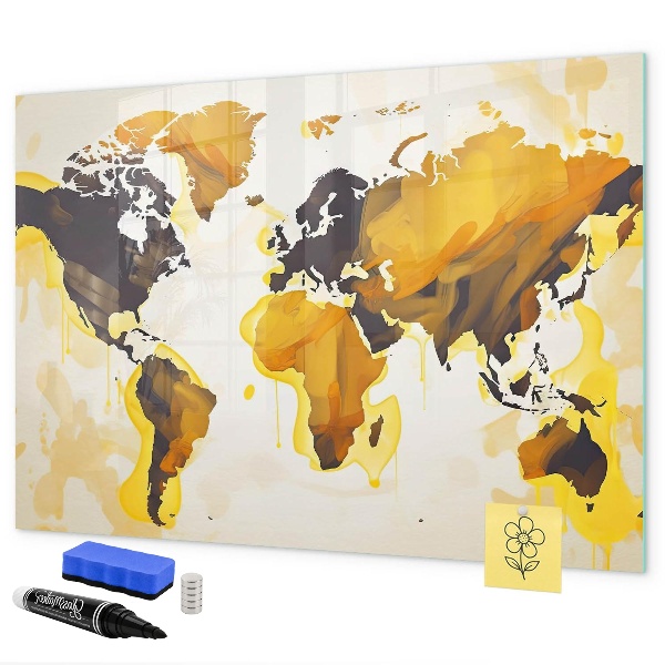 Tablica do rysowania magnetyczna Mapa świata z miejscami na zdjęcia