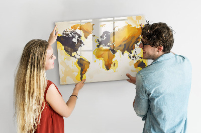 Tablica do rysowania magnetyczna Mapa świata z miejscami na zdjęcia