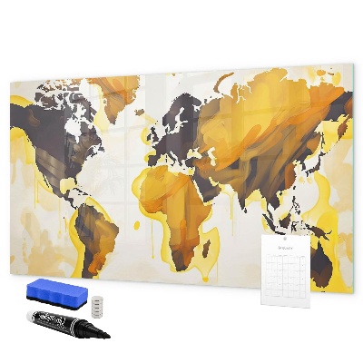 Tablica do rysowania magnetyczna Mapa świata z miejscami na zdjęcia