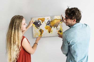Tablica do rysowania magnetyczna Mapa świata z miejscami na zdjęcia