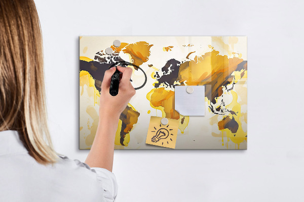 Tablica do rysowania magnetyczna Mapa świata z miejscami na zdjęcia