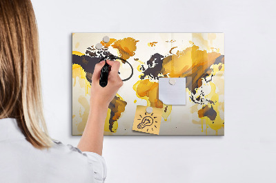 Tablica do rysowania magnetyczna Mapa świata z miejscami na zdjęcia