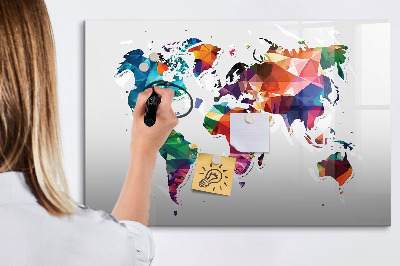 Tablica magnetyczna z pisakiem Kolorowa mapa świata z zdjęciami