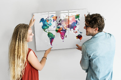 Tablica magnetyczna z pisakiem Kolorowa mapa świata z zdjęciami