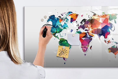 Tablica magnetyczna z pisakiem Kolorowa mapa świata z zdjęciami