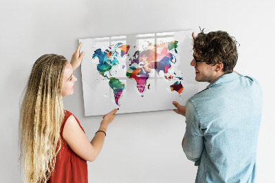 Tablica magnetyczna z pisakiem Kolorowa mapa świata z zdjęciami