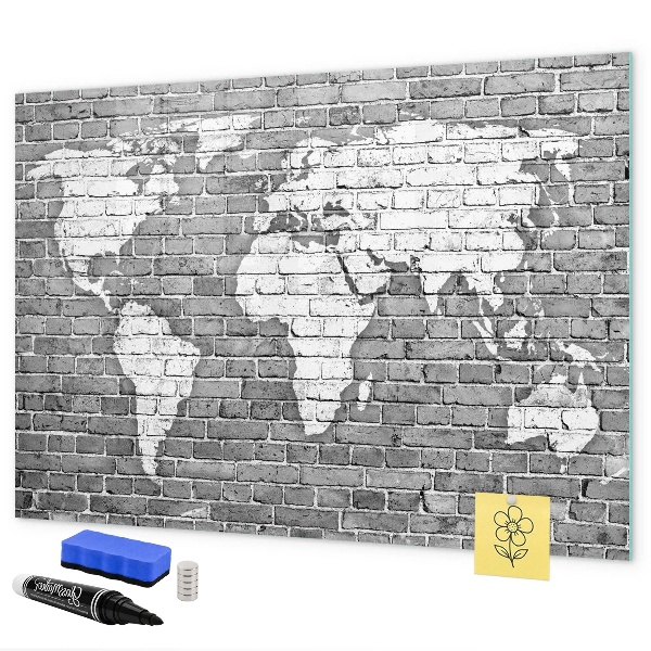 Magnetyczna tablica do rysowania Mapa świata z miejscami do zdjęć