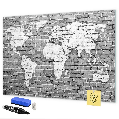 Magnetyczna tablica do rysowania Mapa świata z miejscami do zdjęć