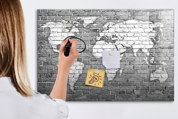 Magnetyczna tablica do rysowania Mapa świata z miejscami do zdjęć
