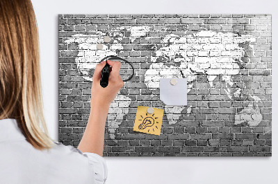 Magnetyczna tablica do rysowania Mapa świata z miejscami do zdjęć