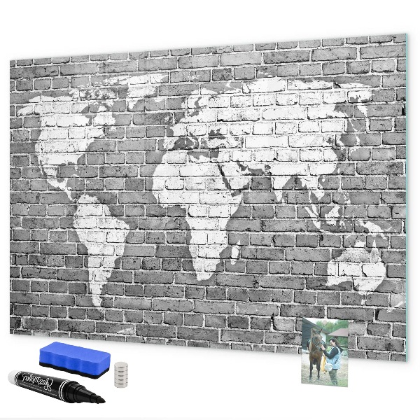 Magnetyczna tablica do rysowania Mapa świata z miejscami do zdjęć