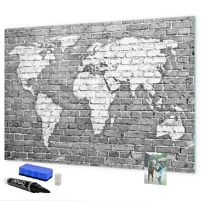 Magnetyczna tablica do rysowania Mapa świata z miejscami do zdjęć