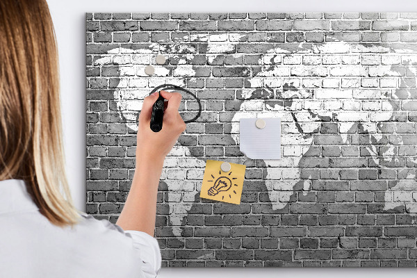 Magnetyczna tablica do rysowania Mapa świata z miejscami do zdjęć