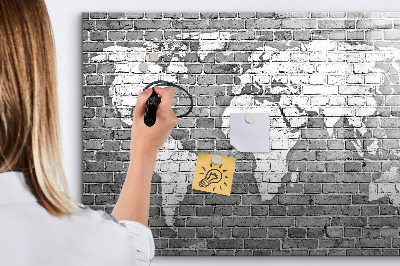 Magnetyczna tablica do rysowania Mapa świata z miejscami do zdjęć