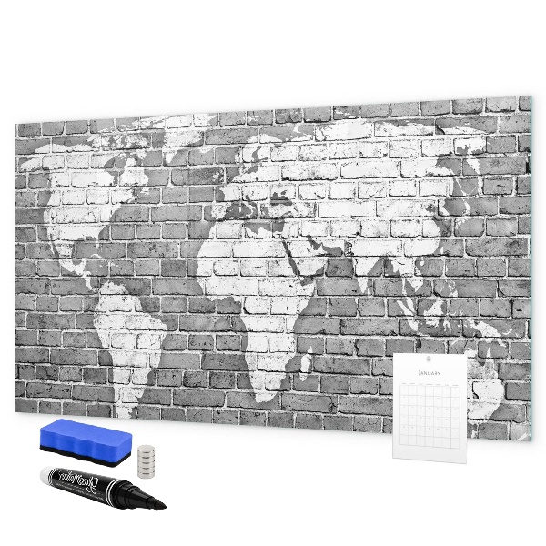 Magnetyczna tablica do rysowania Mapa świata z miejscami do zdjęć