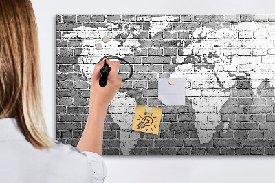 Magnetyczna tablica do rysowania Mapa świata z miejscami do zdjęć