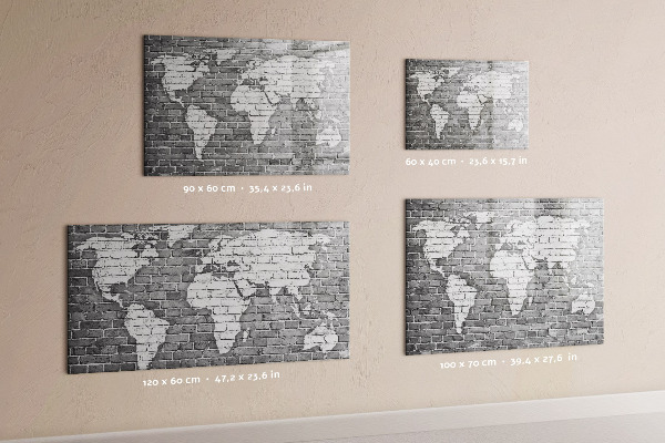 Magnetyczna tablica do rysowania Mapa świata z miejscami do zdjęć