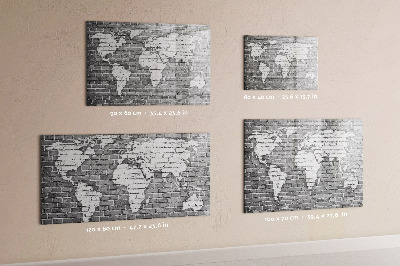 Magnetyczna tablica do rysowania Mapa świata z miejscami do zdjęć