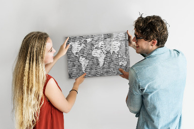 Magnetyczna tablica do rysowania Mapa świata z miejscami do zdjęć