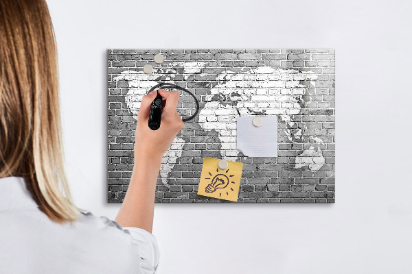 Magnetyczna tablica do rysowania Mapa świata z miejscami do zdjęć