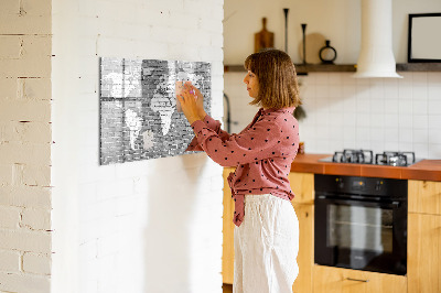 Magnetyczna tablica do rysowania Mapa świata z miejscami do zdjęć