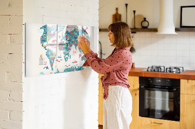 Tablica magnetyczna z pisakiem Interaktywny światowy mapa z magnesami