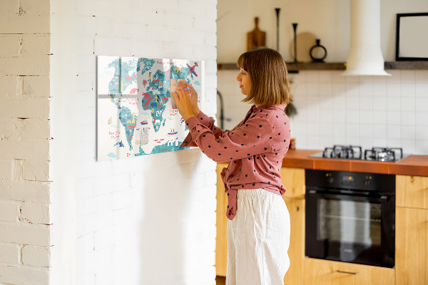 Tablica magnetyczna z pisakiem Interaktywny światowy mapa z magnesami
