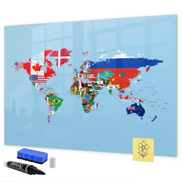 Magnetyczna tablica do rysowania Mapa świata z miejscami i wspomnieniami