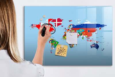 Magnetyczna tablica do rysowania Mapa świata z miejscami i wspomnieniami
