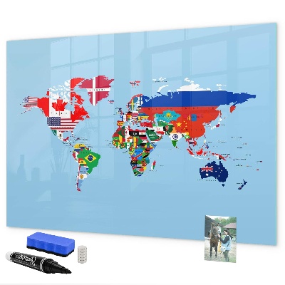 Magnetyczna tablica do rysowania Mapa świata z miejscami i wspomnieniami