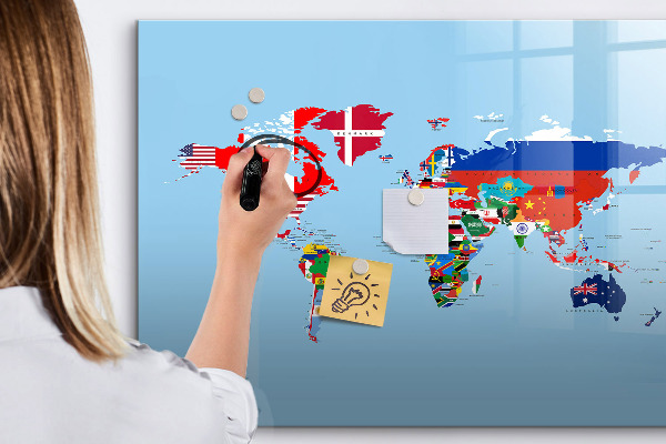 Magnetyczna tablica do rysowania Mapa świata z miejscami i wspomnieniami