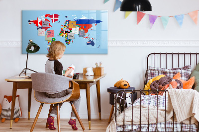 Magnetyczna tablica do rysowania Mapa świata z miejscami i wspomnieniami
