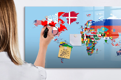 Magnetyczna tablica do rysowania Mapa świata z miejscami i wspomnieniami