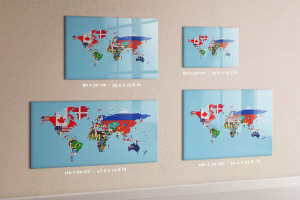 Magnetyczna tablica do rysowania Mapa świata z miejscami i wspomnieniami