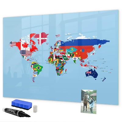 Magnetyczna tablica do rysowania Mapa świata z miejscami i wspomnieniami