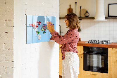 Magnetyczna tablica do rysowania Mapa świata z miejscami i wspomnieniami
