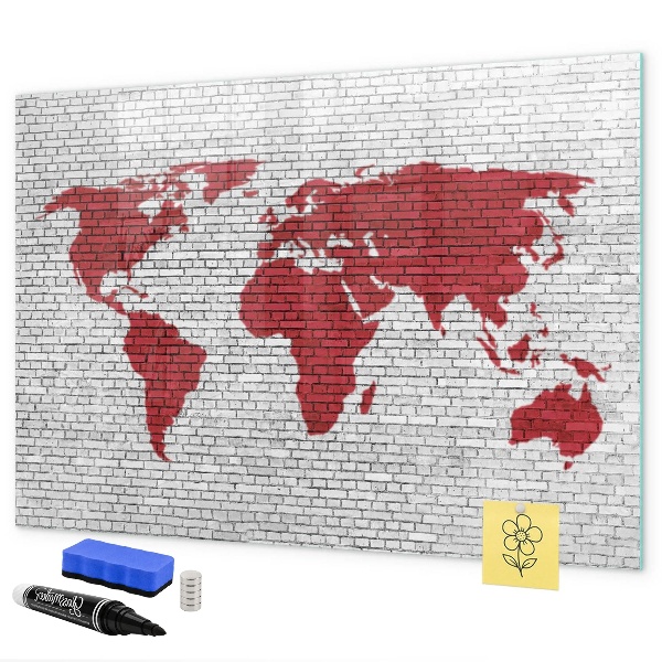 Tablica magnetyczna z pisakiem Mapa świata z miejscami do zdjęć