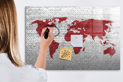 Tablica magnetyczna z pisakiem Mapa świata z miejscami do zdjęć