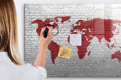 Tablica magnetyczna z pisakiem Mapa świata z miejscami do zdjęć
