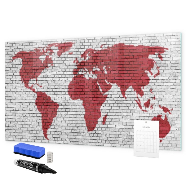 Tablica magnetyczna z pisakiem Mapa świata z miejscami do zdjęć