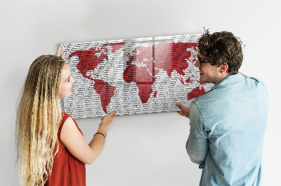 Tablica magnetyczna z pisakiem Mapa świata z miejscami do zdjęć