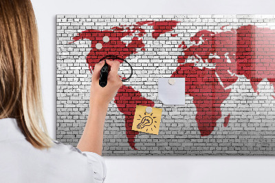 Tablica magnetyczna z pisakiem Mapa świata z miejscami do zdjęć
