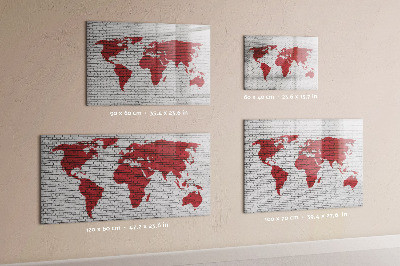 Tablica magnetyczna z pisakiem Mapa świata z miejscami do zdjęć