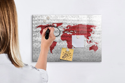 Tablica magnetyczna z pisakiem Mapa świata z miejscami do zdjęć