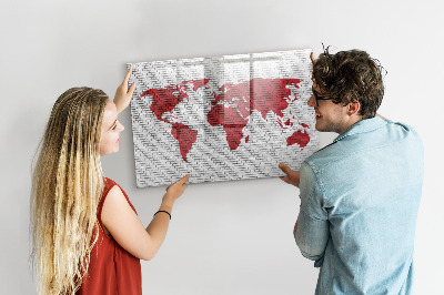 Tablica magnetyczna z pisakiem Mapa świata z miejscami do zdjęć