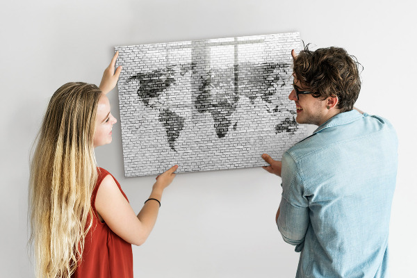 Magnetyczna tablica do rysowania Interaktywna mapa do wyświetlania zdjęć