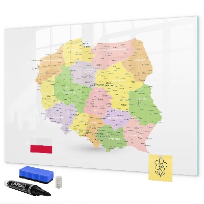 Tablica magnetyczna z pisakiem Interaktywna mapa Polski do personalizacji