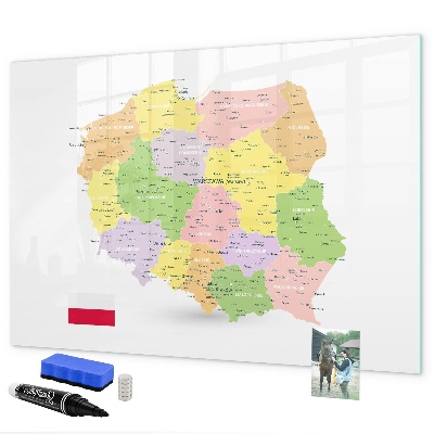Tablica magnetyczna z pisakiem Interaktywna mapa Polski do personalizacji
