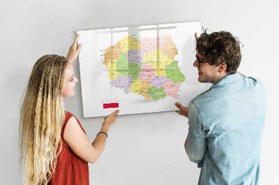 Tablica magnetyczna z pisakiem Interaktywna mapa Polski do personalizacji