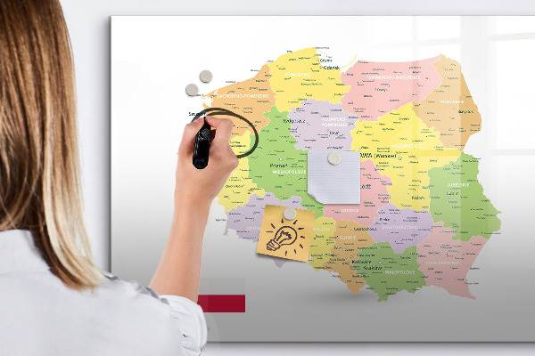 Tablica magnetyczna z pisakiem Interaktywna mapa Polski do personalizacji